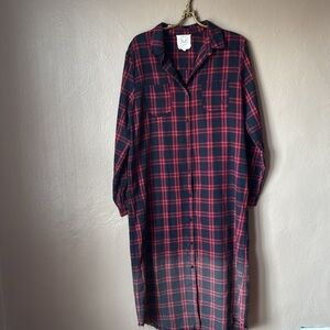 Fantastic Fawn Plaid Maxi Dress Size Large